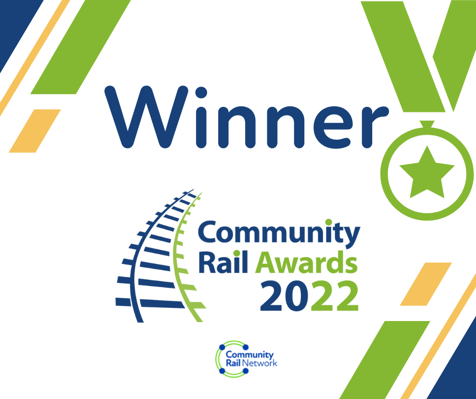 Text - Winner Community Rail Awards 2022 on white background